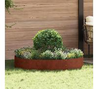 vidaXL Aro para plantas, 5 unidades, color marrón, 120 x 120 x 20 cm, acero resistente a la intemperie