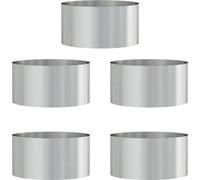 vidaXL Aro para plantas, 5 unidades, color plateado, 40 x 40 x 20 cm, acero galvanizado