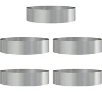 vidaXL Aro para plantas, 5 unidades, color plateado, 80 x 80 x 20 cm, acero galvanizado