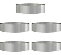 vidaXL Aro para plantas, 5 unidades, plateado, 80 x 80 x 20 cm, acero inoxidable