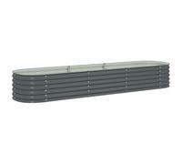 vidaXL Arriate de acero galvanizado gris 320 x 80 x 44 cm