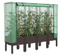 vidaXL: Jardín elevado con invernadero integrado, diseño de ratán, 160x40x140 cm