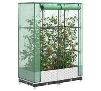 vidaXL Arriate con cubierta invernadero aspecto ratán 80x40x123 cm