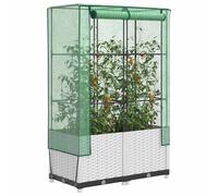 vidaXL Arriate con cubierta invernadero aspecto ratán 80x40x138 cm