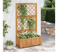 vidaXL Arriate con enrejado madera maciza de acacia 85x38x150 cm