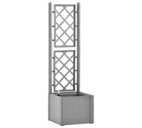 vidaXL Arriate con enrejado y sistema de riego automático gris Gris 43 x 43 x 142 cm