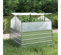 vidaXL Arriate con invernadero plateado 100x100x85 cm