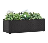 vidaXL Arriate con Sistema de Riego Automático Pérgola Jardinera Macetero Flores Bandeja Plantas Jardín Porche Decoración Patio Antracita 100x43x33 cm