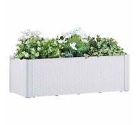 vidaXL Arriate con sistema de riego automático blanco 100x43x33 cm