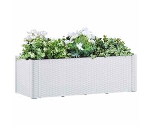 vidaXL Arriate con sistema de riego automático blanco 100x43x33 cm