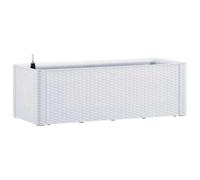 vidaXL Arriate con Sistema de Riego Automático Pérgola Jardinera Macetero Flores Bandeja Plantas Jardín Porche Decoración Patio Blanco 100x43x33 cm