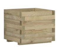 vidaXL Macetero Arriate Cuadrado Maceta grande para flores, madera de pino impregnada 50x50x40 cm