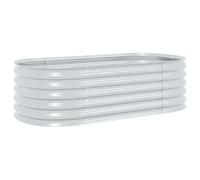 vidaXL Arriate de Acero Galvanizado 160x80x44 cm Plateado Macetero Plantador