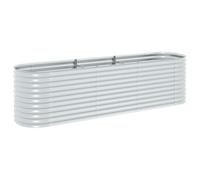 vidaXL Arriate de acero galvanizado 320x80x81 cm color plateado/gris