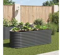 vidaXL Arriate de acero galvanizado 240x80x81 cm Color Plateado, Gris, y mas Gray