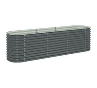 vidaXL Arriate de acero galvanizado gris 320x80x81 cm