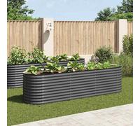 vidaXL Arriate de acero galvanizado gris 320x80x81 cm