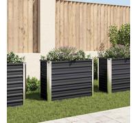 Arriate de acero galvanizado gris antracita 100x40x77 cm Maceta de exterior apta para verduras, flores, hierbas y fresas. Ideal para el patio o el balcón. Planta resistente. Macetas para el hogar y el