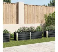 vidaXL Arriate de acero galvanizado gris antracita 160x40x45 cm