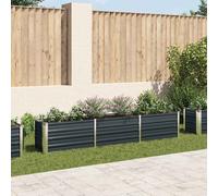 vidaXL Arriate de acero galvanizado gris antracita 240x40x45 cm