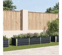 vidaXL Huerto elevado de acero galvanizado 240x80x45 cm – Fondo abierto – Antracita