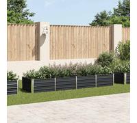 vidaXL Arriate de acero galvanizado gris antracita 320x80x45 cm