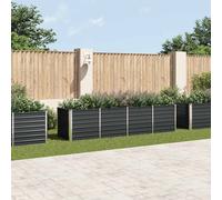 vidaXL Arriate de acero galvanizado gris antracita 320x80x77 cm