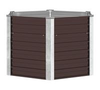 vidaXL Arriate de acero galvanizado marrón 129x129x77 cm