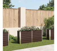 vidaXL Arriate de acero galvanizado marrón 160x40x77 cm