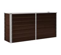 vidaXL Arriate de Acero Galvanizado Marrón Macetas Tiestos Casa Decoración Flores Floristería Jarrones Plantas Hierbas Jardinería 160x40x77 cm
