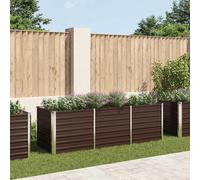 vidaXL Arriate de acero galvanizado marrón 240x80x77 cm