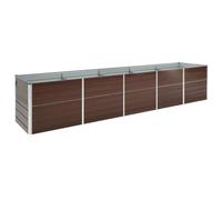 vidaXL Arriate de acero galvanizado marrón 400x80x45 cm