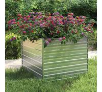 vidaXL Arriate de acero galvanizado plateado 100x100x77 cm