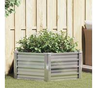 vidaXL Arriate de acero galvanizado plateado 129x45 cm