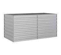 vidaXL Arriate Jardinera Macetero Cesta Pared Alambre Maceta Flores Plantas Jardín Patio Terraza Estable de Acero Galvanizado Plateado 160x80x77 cm