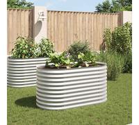 vidaXL Arriate de acero galvanizado plateado 160x80x81 cm