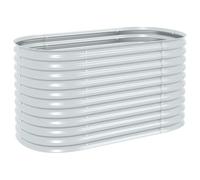 vidaXL Arriate Macetero de acero galvanizado 160x80x81 cm Plateado