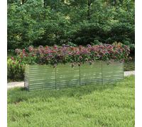 vidaXL Arriate Jardinera Macetero de pared de alambre - Acero galvanizado plateado 320x40x77 cm