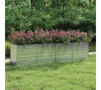 vidaXL Arriate de acero galvanizado plateado 320x80x77 cm