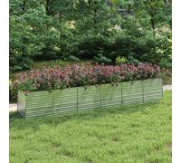 vidaXL Arriate de acero galvanizado plateado 480x80x77 cm