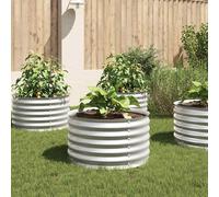 vidaXL Arriate de acero galvanizado plateado 80x80x44 cm
