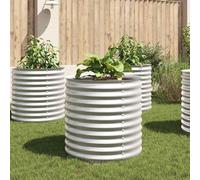 vidaXL Arriate de acero galvanizado plateado 80x80x81 cm