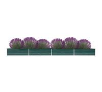 vidaXL Arriate de acero galvanizado verde 600x80x45 cm