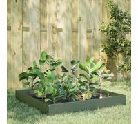vidaXL Arriate de acero verde oliva 100x100x26 cm