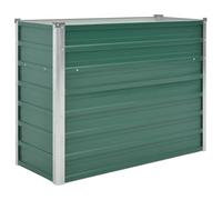 vidaXL Arriate de jardín Acero galvanizado 100x40x77 cm Verde Florero Patio