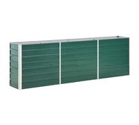 vidaXL Arriate de jardín Macetero acero galvanizado 240x40x77 cm Verde para patio, balcón y terraza