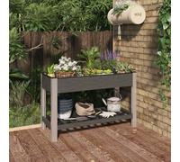 vidaXL Arriate de jardín con estante WPC gris 120x50x75 cm