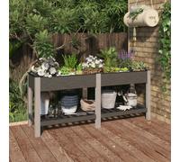 vidaXL Arriate de jardín con estante WPC gris 175x50x75 cm