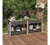 vidaXL Arriate de jardín con estante WPC gris 200x50x75 cm
