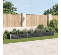 vidaXL Arriate de jardín de acero galvanizado antracita 480x80x45 cm